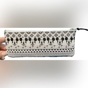 Disney Mickey Mouse Multipurpose Faux Leather Zipper Storage Case NEW 3” x 8”